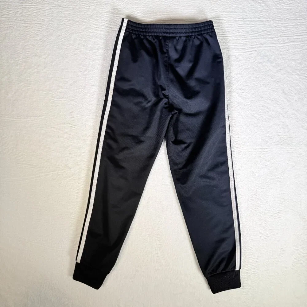 Adidas Girl's sz 7 Soccer‎ Pants Black Stripes on Sides Cuff Bottom